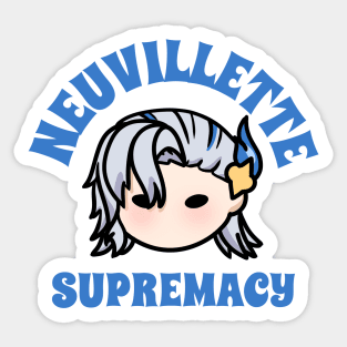 Neuvillette supremacy genshin impact chibi typography text | Morcaworks Sticker